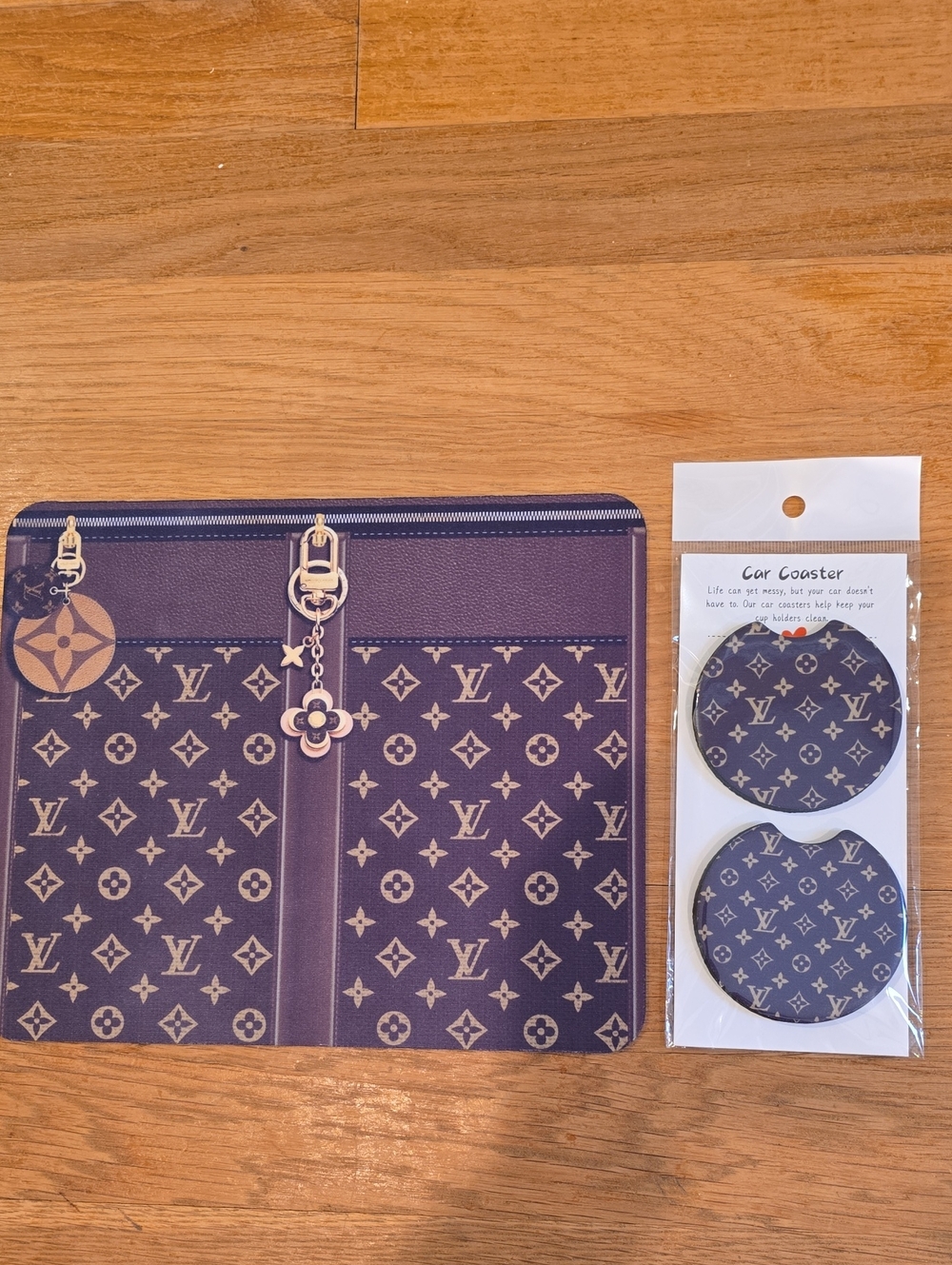 LV Mouse Pad & Car Coaster Set - Picture 7 of 7